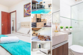 Refúgio Tropical Casa de Praia com Piscina Aquecida e 4 Suítes e garagem 3 carros, 800 mtrs da praia internet 700 mbps, condomínio privado com pista de skate , quadra de futevôlei , campos e quadras d